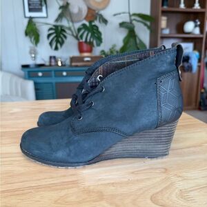 Rockport Dark Gray Leather Wedge Ankle Boots